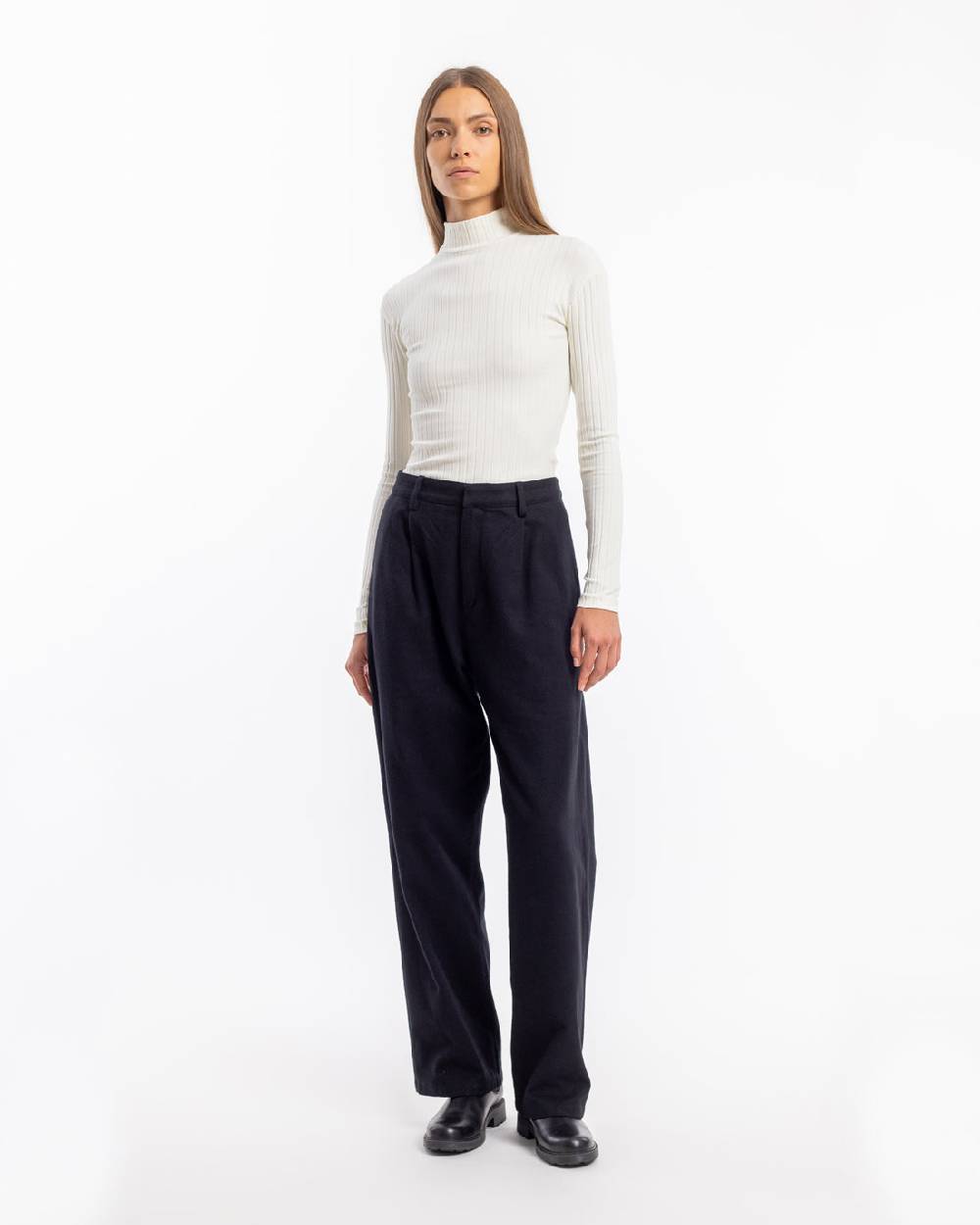 Rotholz Geripptes Longsleeve Bio Baumwolle - Off-White Flash Sale