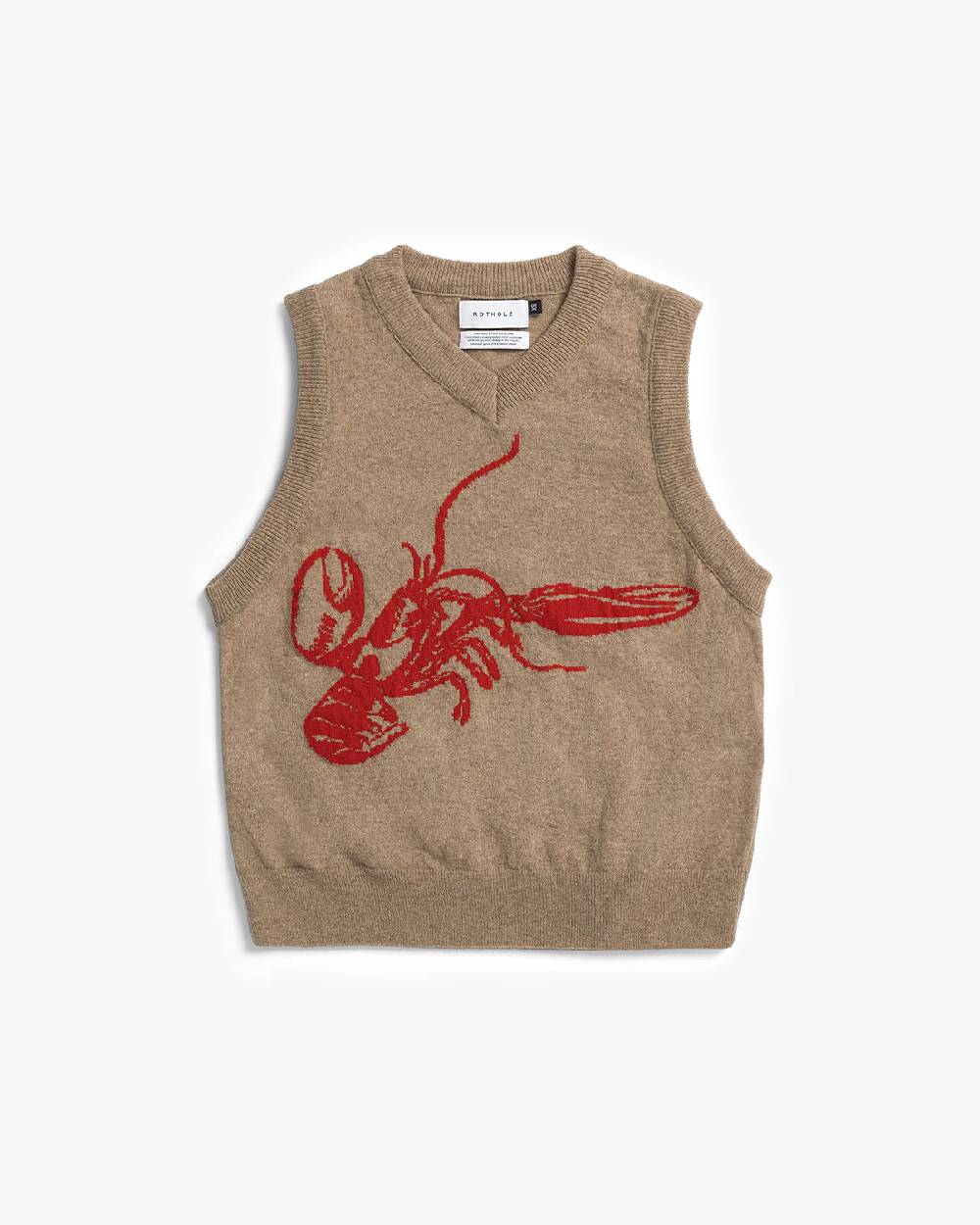 Rotholz Lobster Weste Recycelte Wolle - Braun Preisnachlass