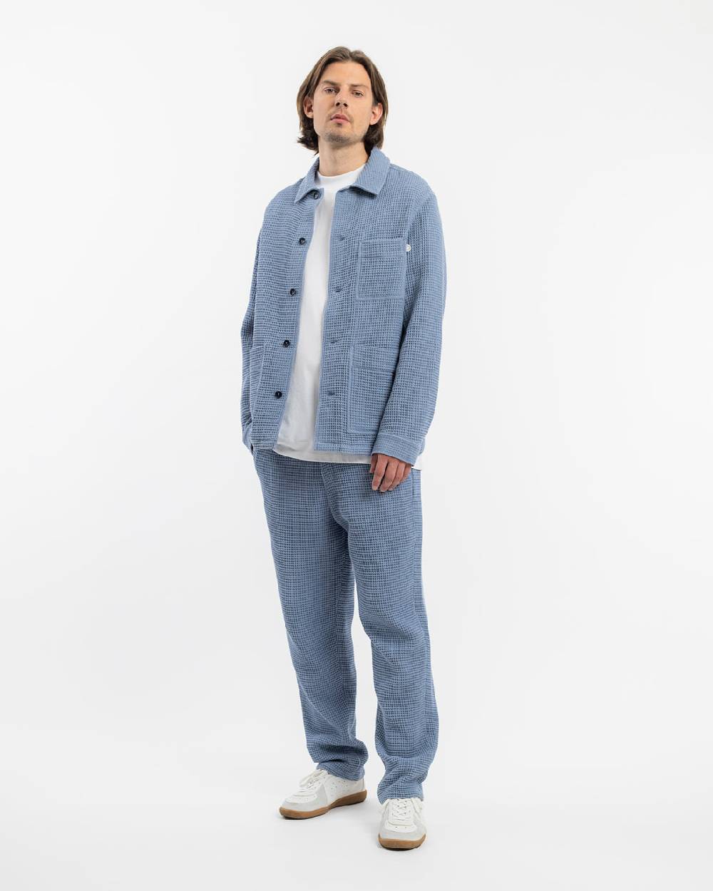 Rotholz Workwear Jacke Waffle Cotton - Hellblau Valentinstagsangebot