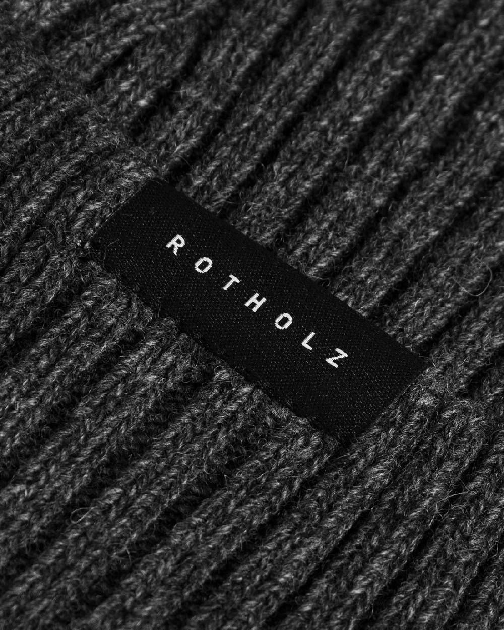 Rotholz Kurze Mütze Wollmix Ripp - Anthrazit Kauf eins, bekomm eins gratis