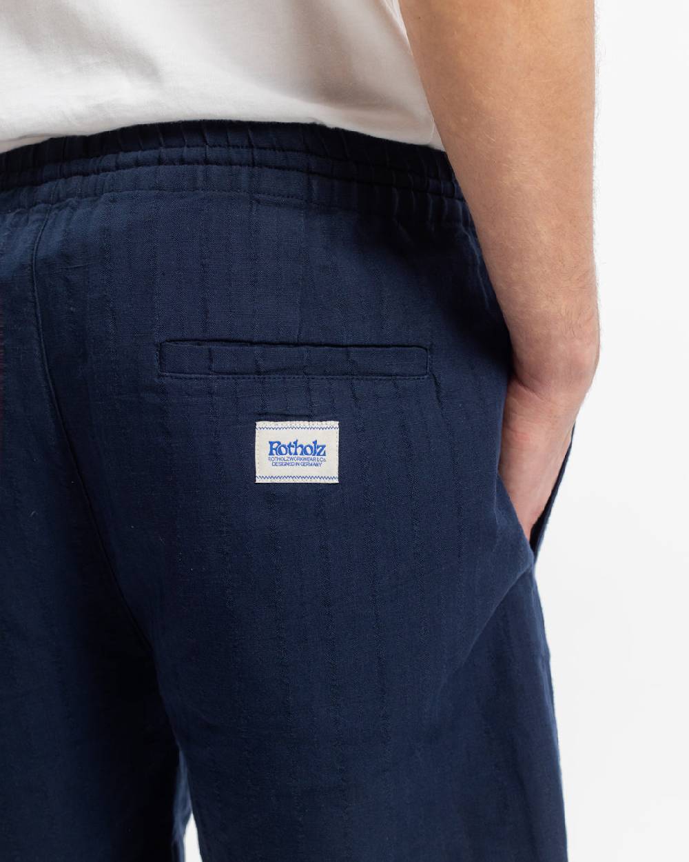 Rotholz Kurze Hose Leinen Mix - Dunkelblau Super Sparpreis