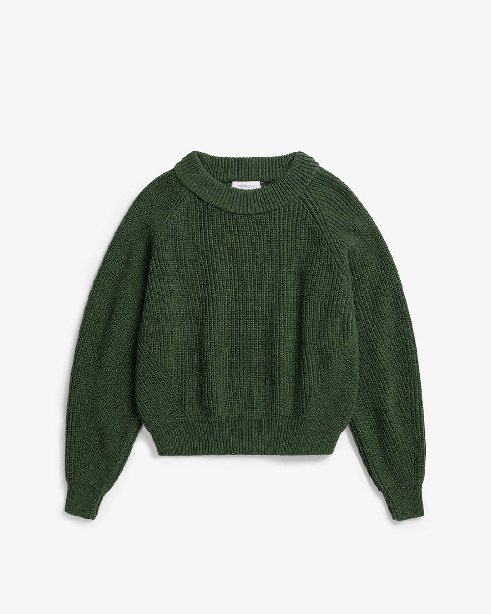 Rotholz Grober Strickpullover Recycelte Wolle - Grün Neueste Stile