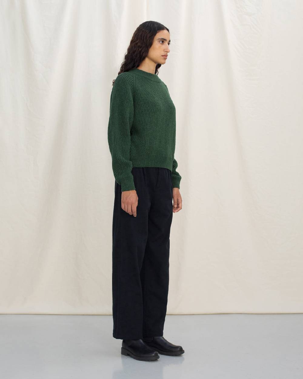 Rotholz Grober Strickpullover Recycelte Wolle - Grün Neueste Stile