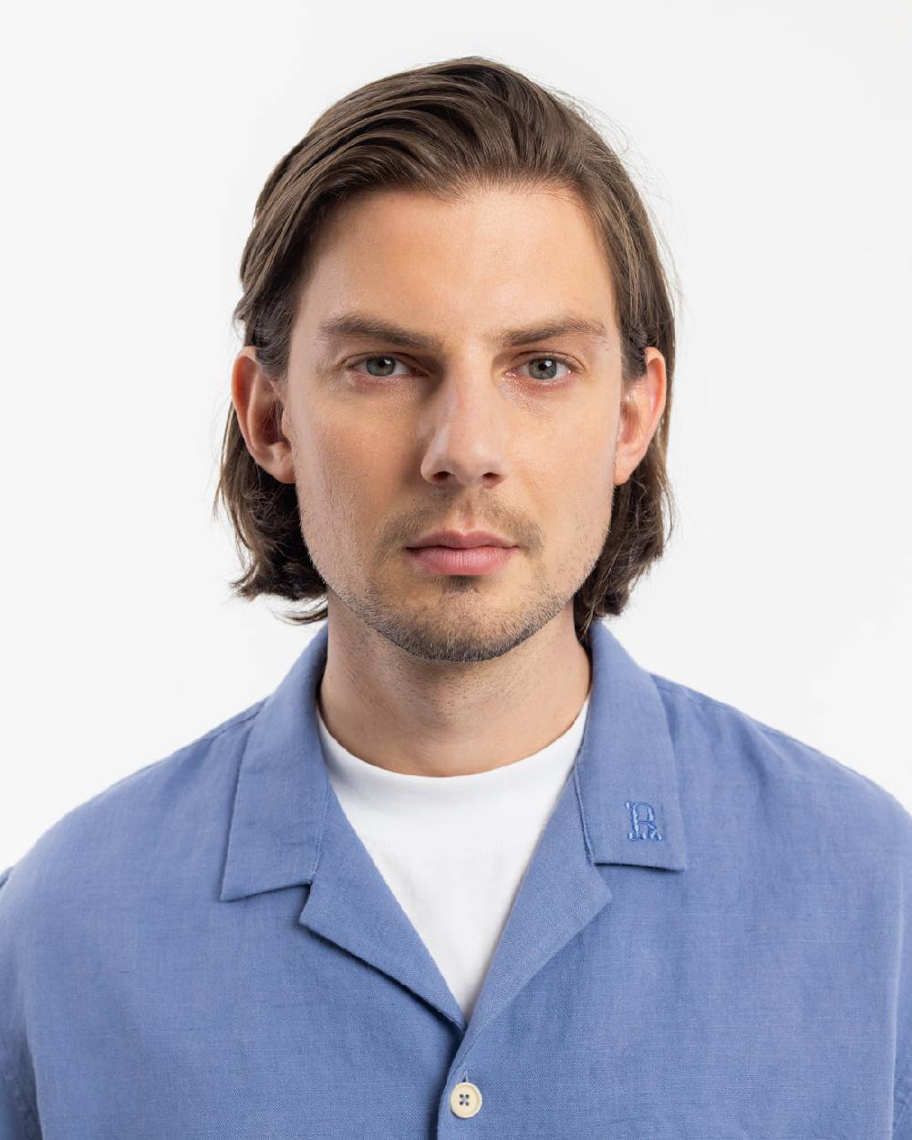 Rotholz Bowling Shirt Leinen Mix - Hellblau Sonderangebot der Fabrik