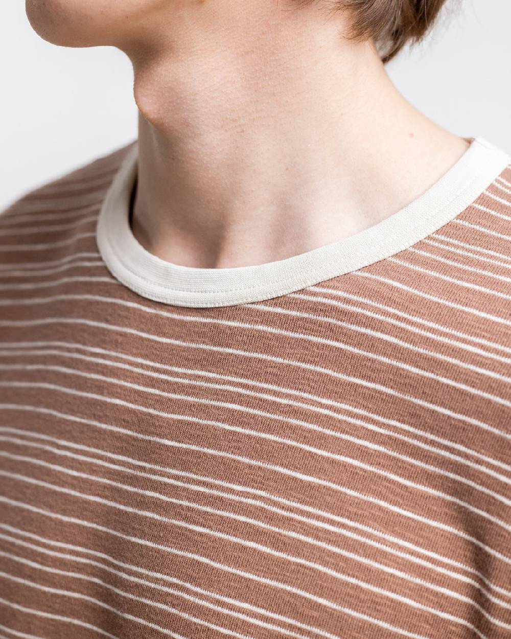 Rotholz Gestreiftes T-Shirt Braun Discount Store für neue Produkte