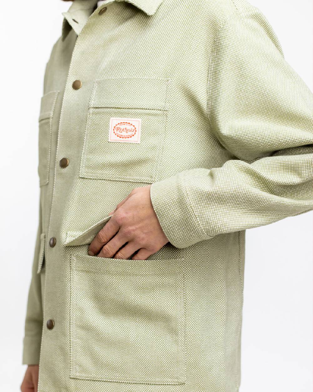 Rotholz Leichte Jacke aus Bio Canvas Grün Kariert Auslauf