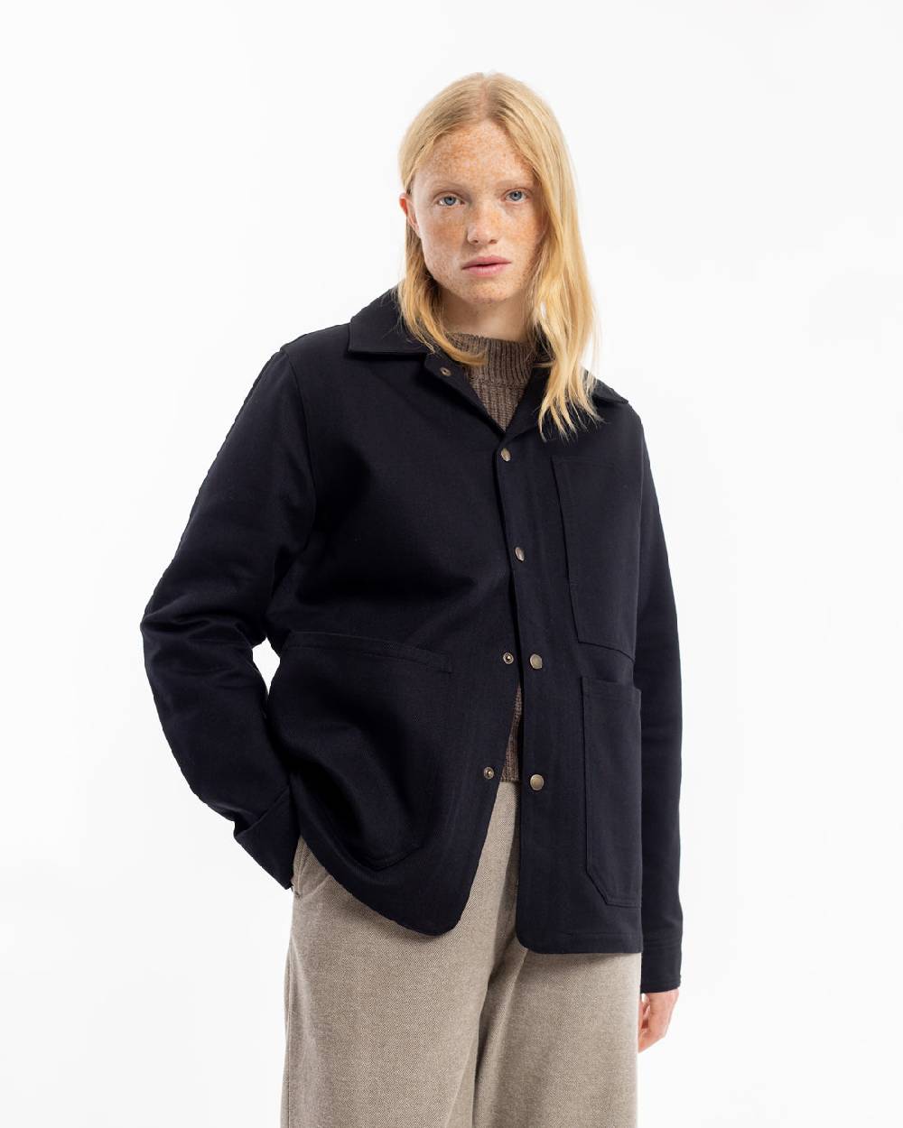Rotholz Leichte Jacke Bio Baumwolle - Schwarz im Angebot