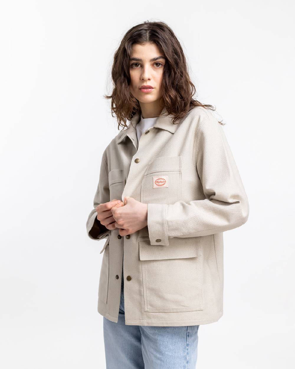 Rotholz Leichte Jacke aus Bio Canvas Beige Kariert Meist gekauft