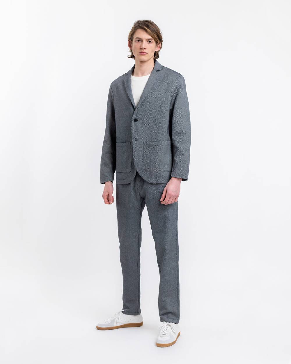Rotholz Workwear Blazer aus Bio Canvas Schwarz Kariert Begrenztes Angebot