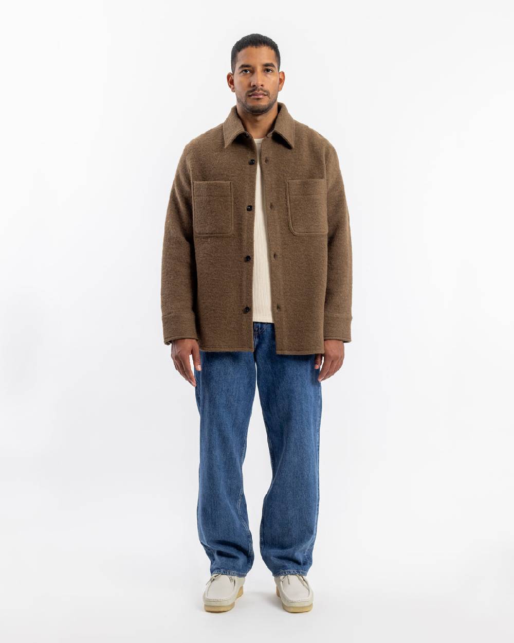 Rotholz Overshirt Bio Wollmischung - Braun Online Shopping