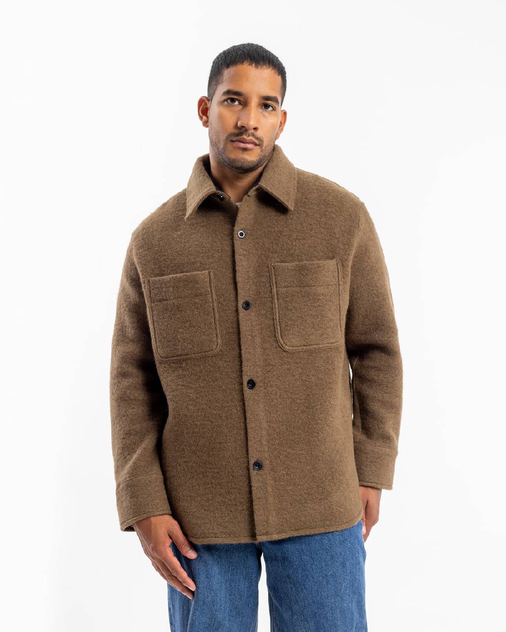 Rotholz Overshirt Bio Wollmischung - Braun Online Shopping