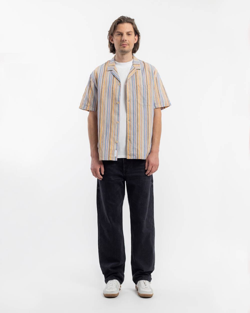 Rotholz Bowling Shirt Leinen Mix - Gestreift Exklusivangebot