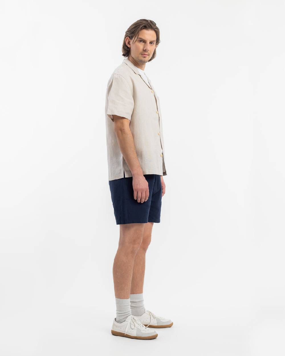 Rotholz Bowling Shirt Leinen Mix - Weiß Preisnachlass
