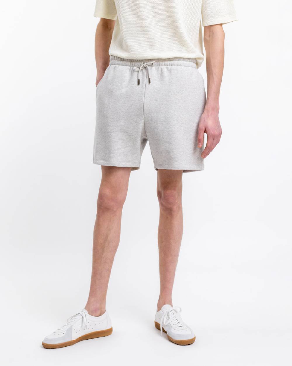Rotholz Logo Sweatshorts aus Bio-Baumwolle Grau Blitzangebot