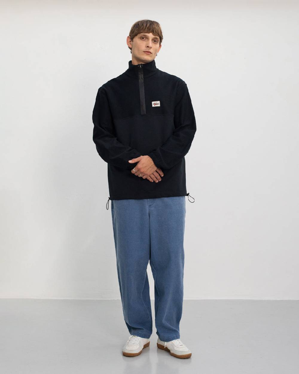 Rotholz Divided Sweatshirt Bio Baumwolle - Schwarz Sonderangebote