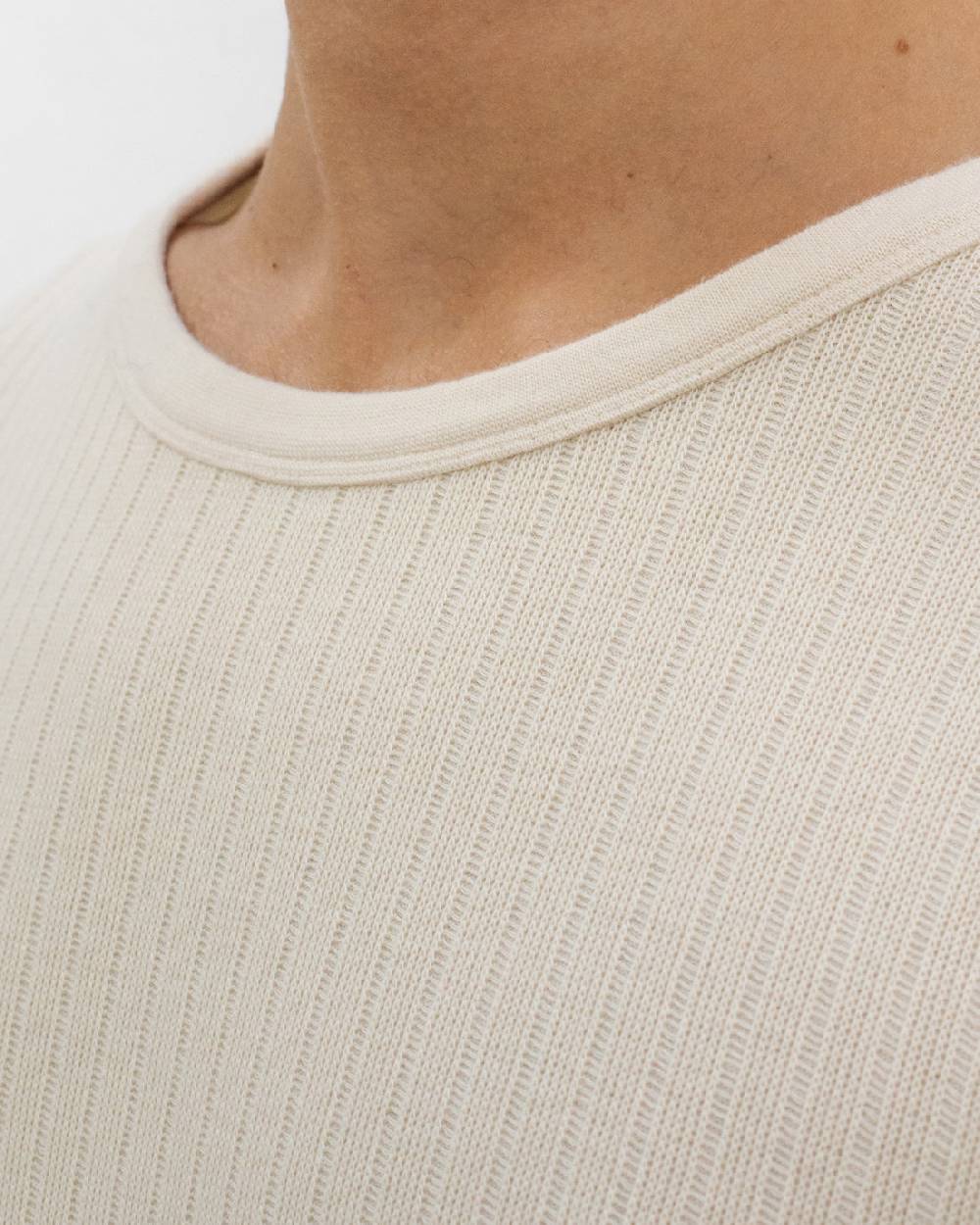 Rotholz Schweres Geripptes T-Shirt Bio Baumwolle - Sand Super Sparpreis