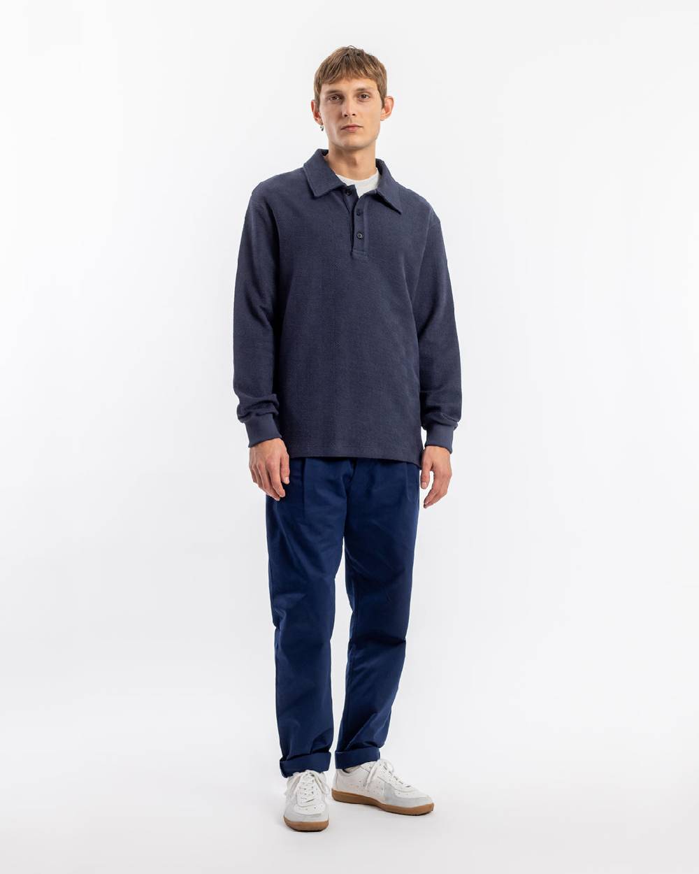 Rotholz Polo Jersey Bio Baumwolle - Dunkelblau Kostenlose Rückgabe