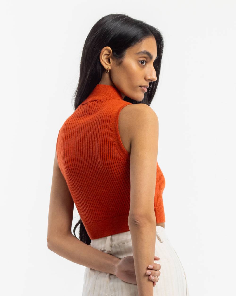 Rotholz Strick Singlet Merinowolle - Rot Outlet