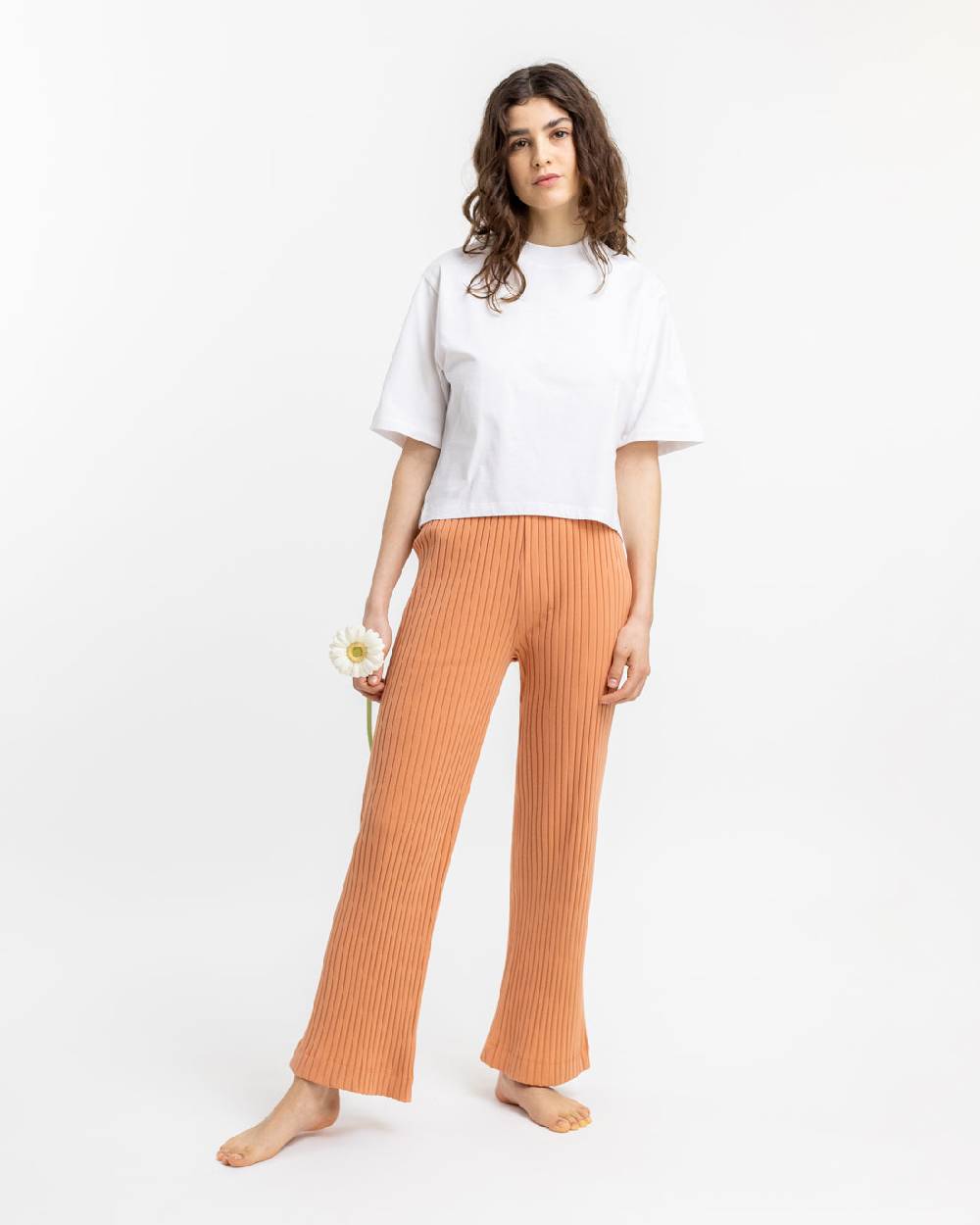 Rotholz Gerippte Hose aus Bio-Baumwolle Apricot Osterangebot