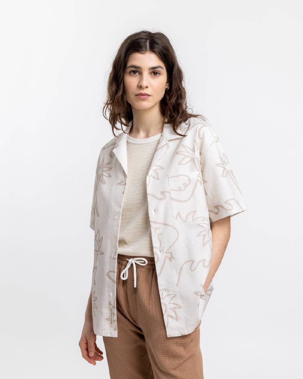 Rotholz Beachside Bowling Hemd Off-White Sonderangebote
