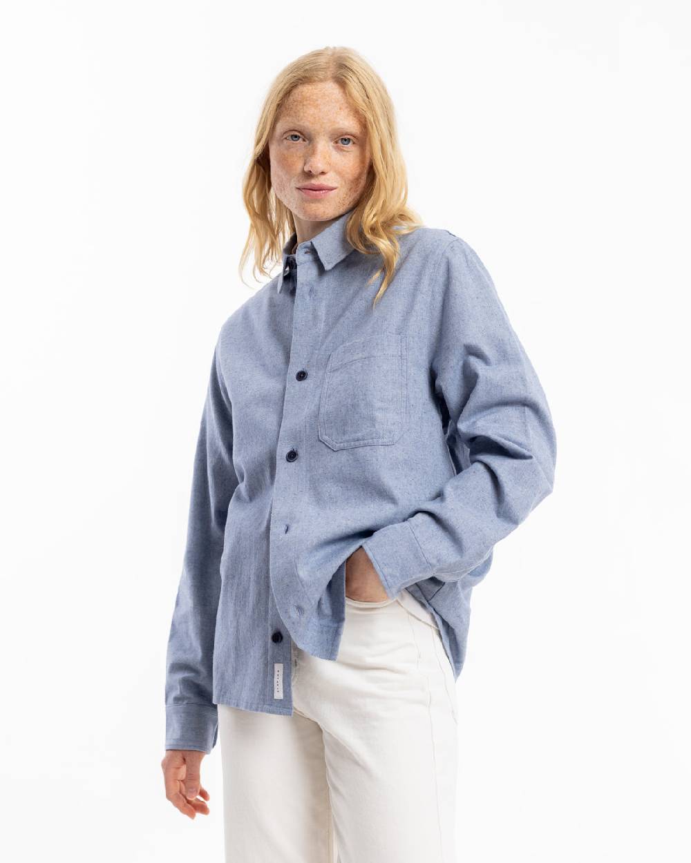 Rotholz Hemd Bio Baumwolle - Denim Blau Riesige Ersparnisse