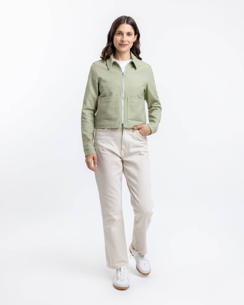 Rotholz Kurze Jacke aus Bio Canvas Grün Kariert Super Sparpreis