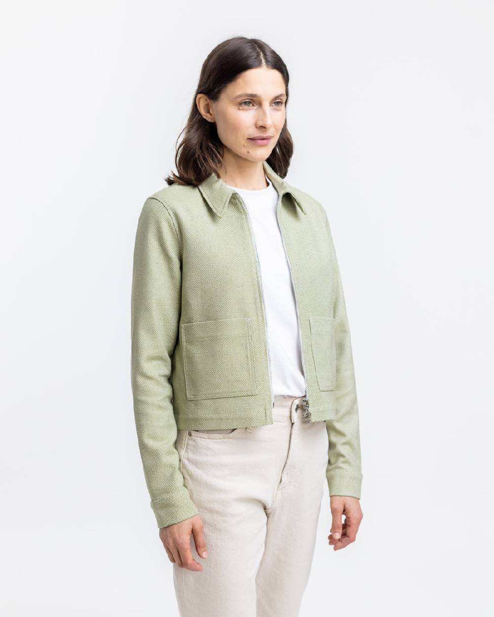 Rotholz Kurze Jacke aus Bio Canvas Grün Kariert Super Sparpreis