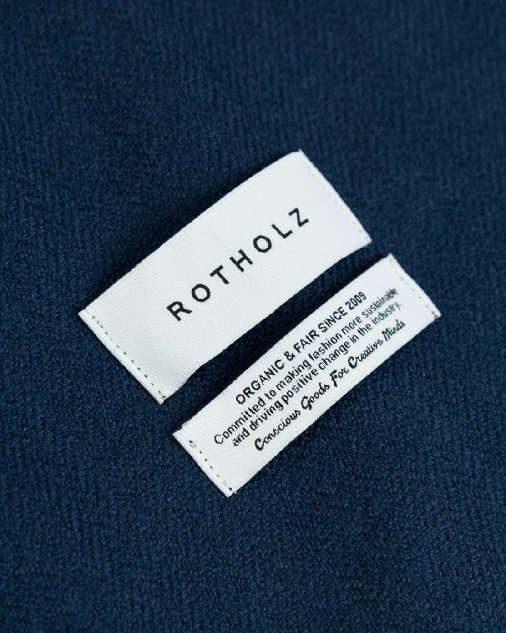 Rotholz Gewebter Schal Merinowolle - Blau im Angebot