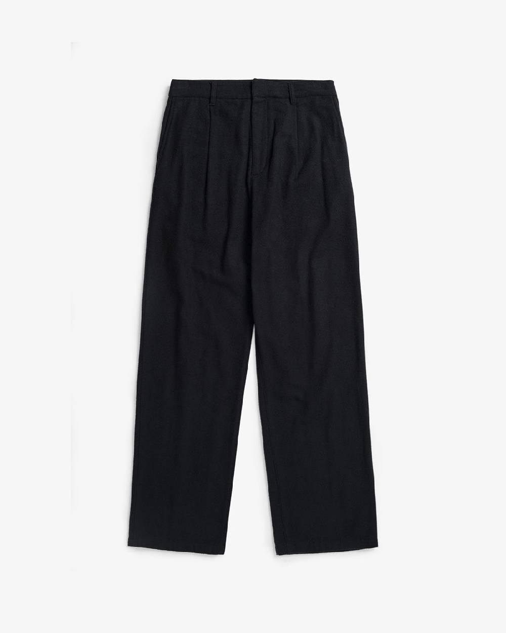 Rotholz High Waist Flanell Hose Bio Baumwolle - Schwarz Schlussverkauf