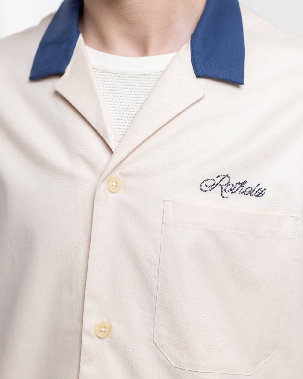 Rotholz Bowling Hemd mit Kontrastkragen Off-White Kostenloser Versand