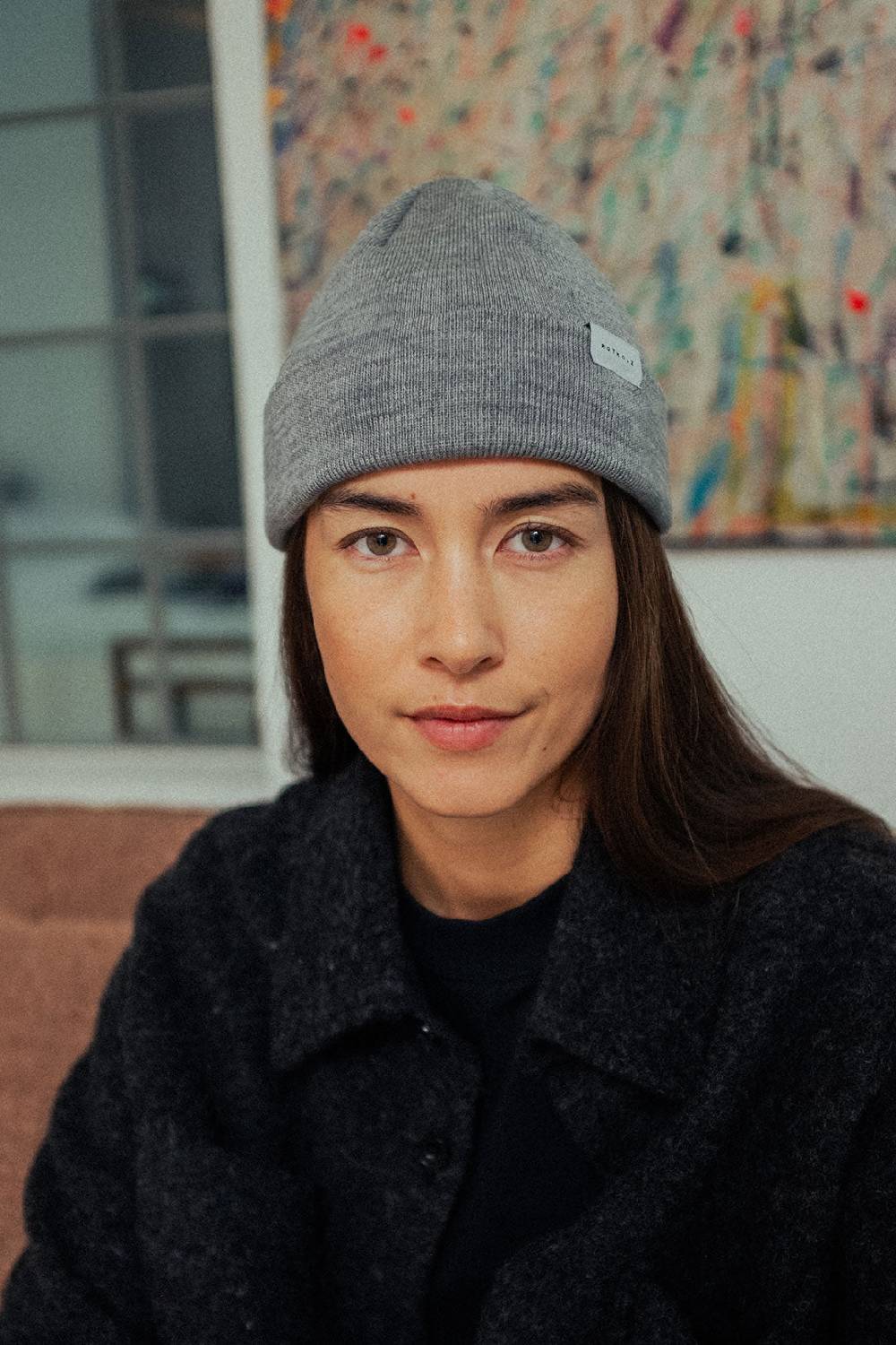 Rotholz Kurze Mütze Merino Fein - Grau Flash Sale