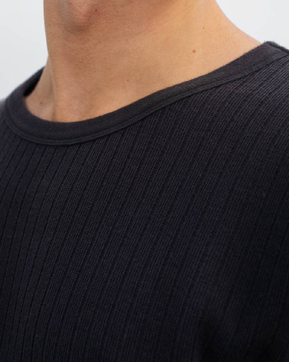 Rotholz Schweres Geripptes T-Shirt Bio Baumwolle - Schwarz Exklusivangebot