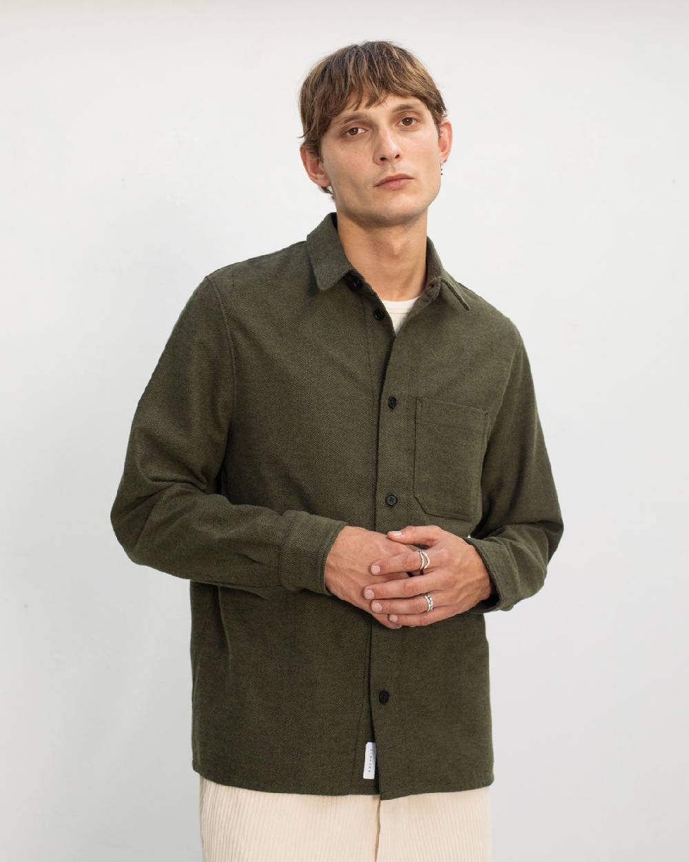 Rotholz Flannel Hemd Bio Baumwolle - Grün Preisnachlass