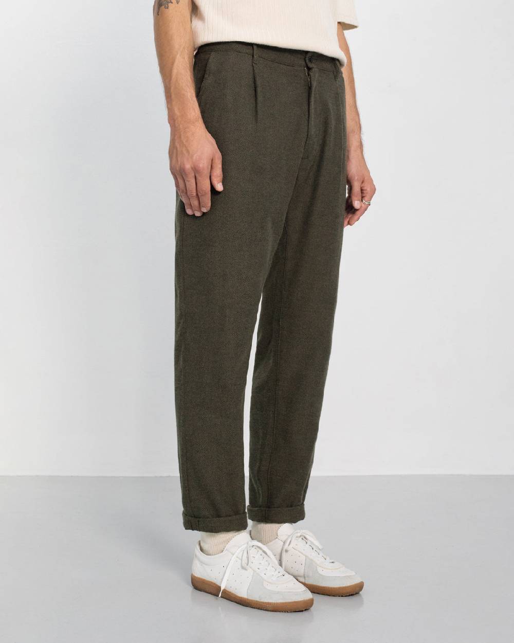 Rotholz Everyday Flanell Hose Bio Baumwolle - Grün Saisonschlussverkauf