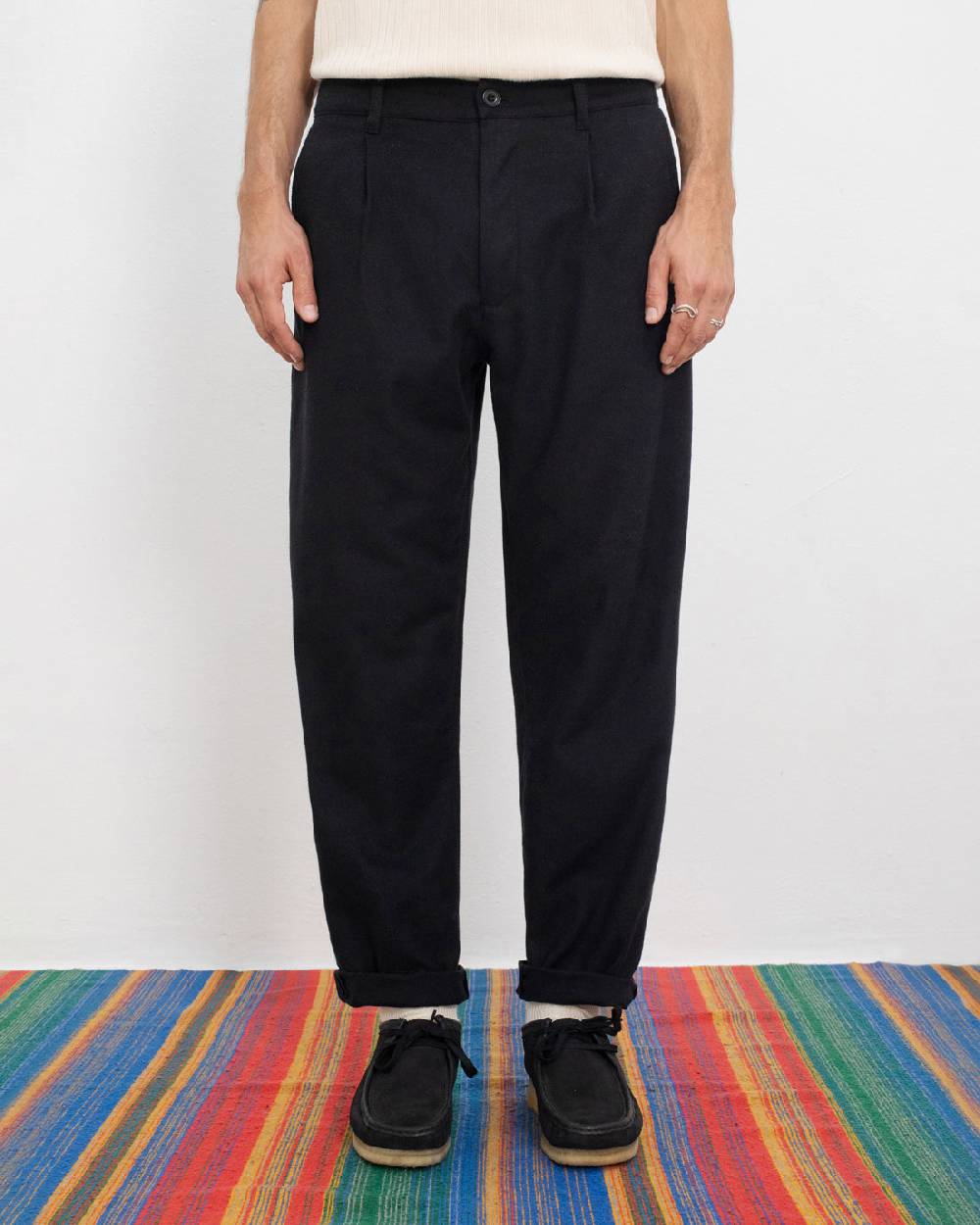Rotholz Everyday Flanell Hose Bio Baumwolle - Schwarz Blitzangebot