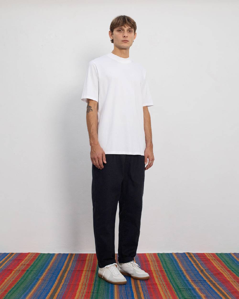 Rotholz Basic T-Shirt mit breitem Kragen Bio Baumwolle - Weiß Neuheiten