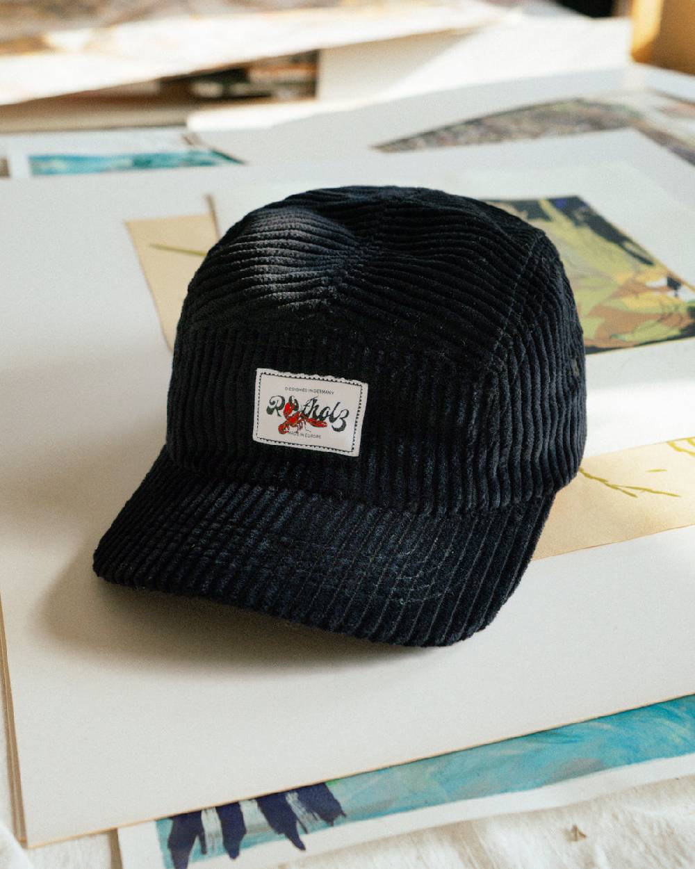 Rotholz Cord 5-Panel Bio Baumwolle - Schwarz Letzte 3 Tage