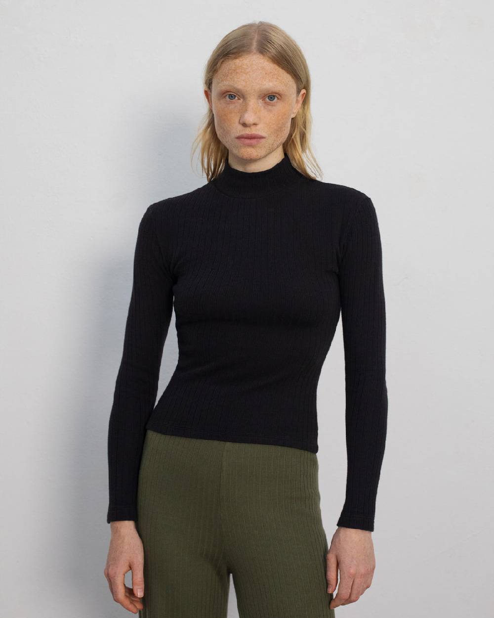 Rotholz Schweres Mockneck Longsleeve Bio Baumwolle - Schwarz Vierteljährliche Förderung