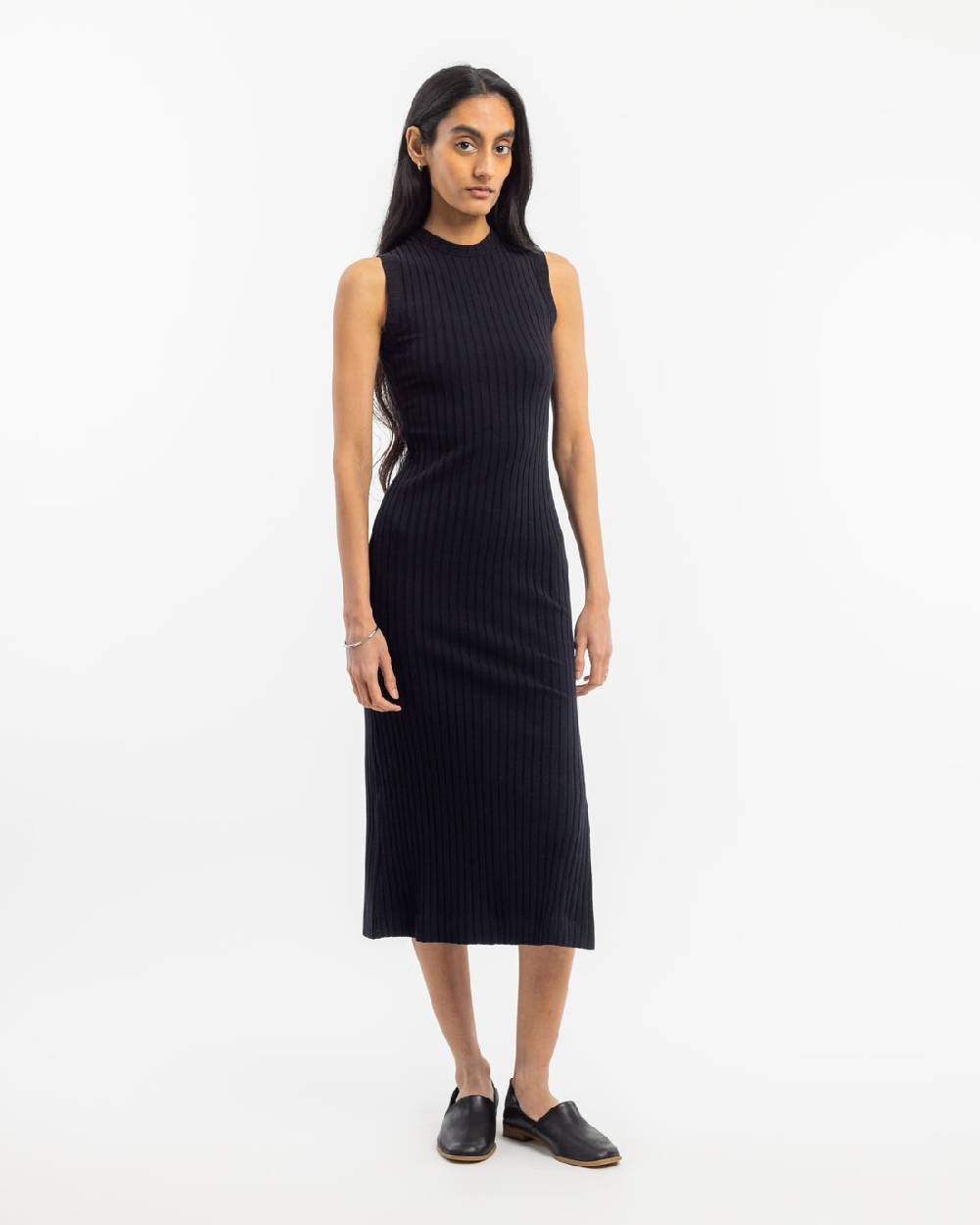 Rotholz Geripptes Kleid Bio Baumwolle - Schwarz 2025