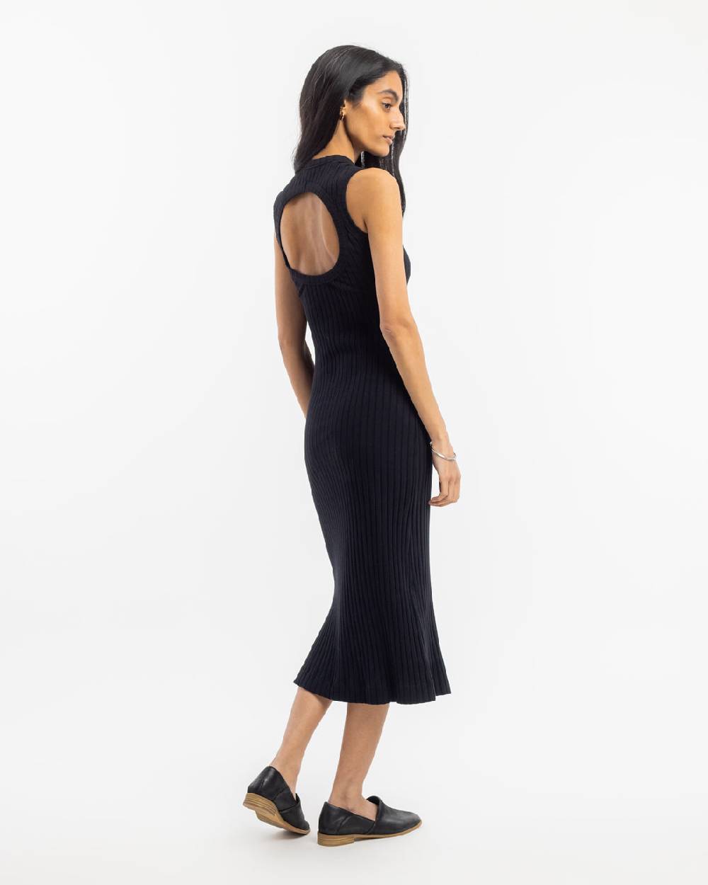 Rotholz Geripptes Kleid Bio Baumwolle - Schwarz 2025