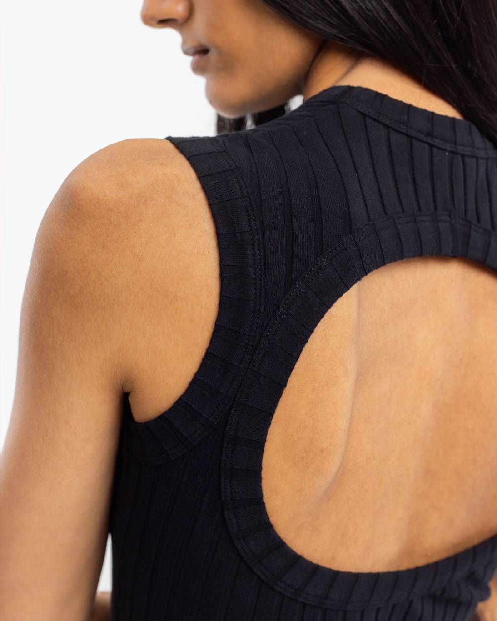 Rotholz Geripptes Kleid Bio Baumwolle - Schwarz 2025