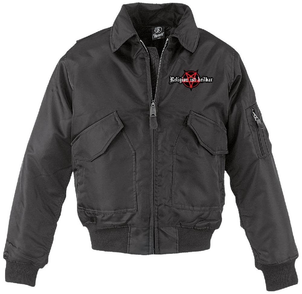 Spass Kostet CWU Bomberjacke mit Kragen Religion ist heilbar 666 Begrenztes Angebot