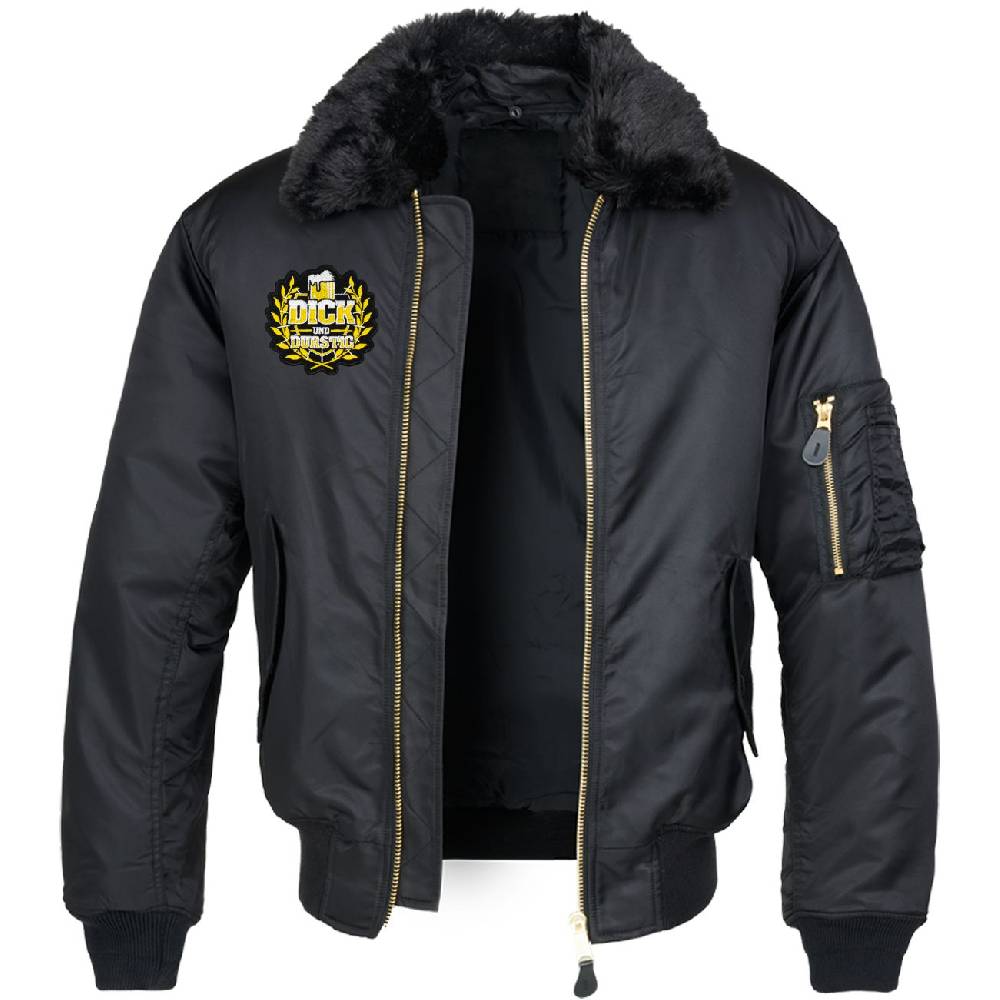Spass Kostet Bomberjacke mit Fellkragen Dick und Durstig 50% Rabatt mit kostenlosem Versand