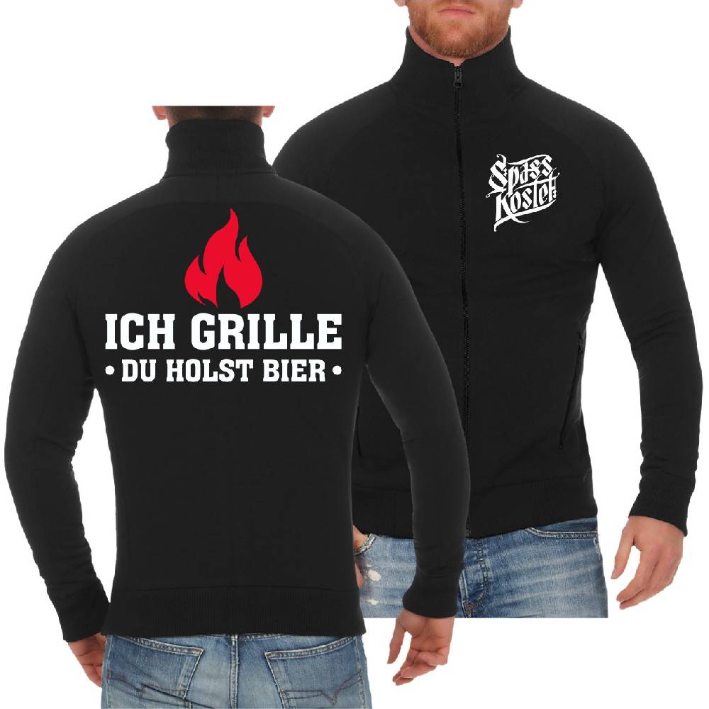 Spass Kostet Männer Sweatjacke Ich grille du holst Bier 50% Rabatt für begrenzte Zeit