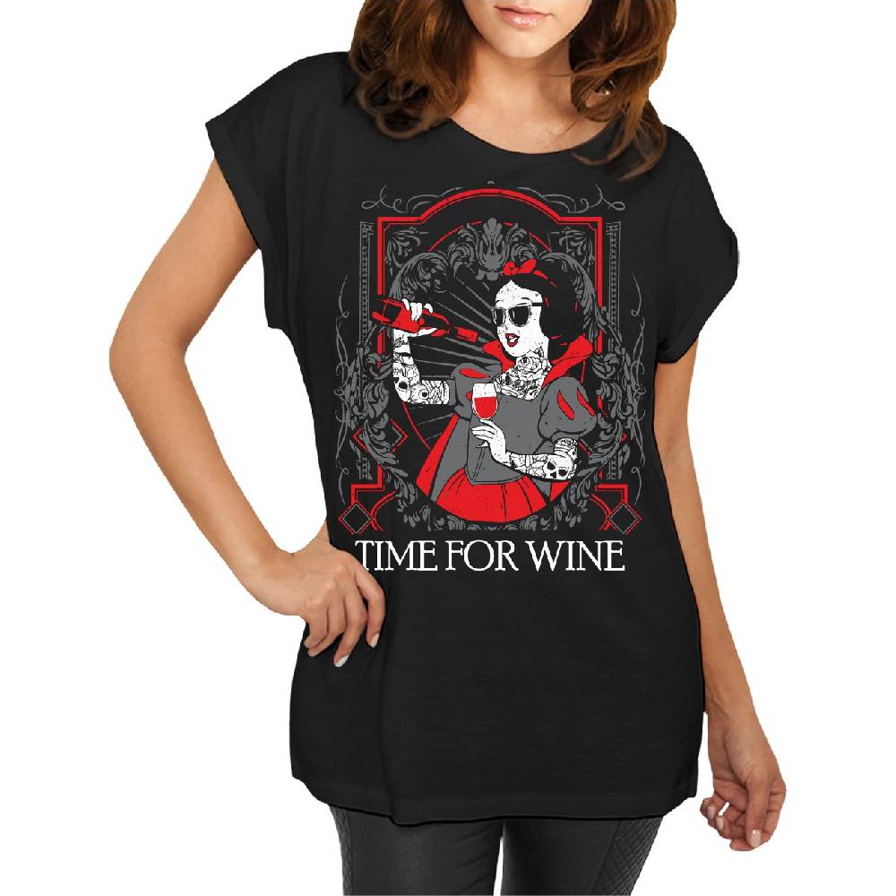 Spass Kostet Longshirt Damen weit geschnitten Time for Wine Sonderangebot der Fabrik