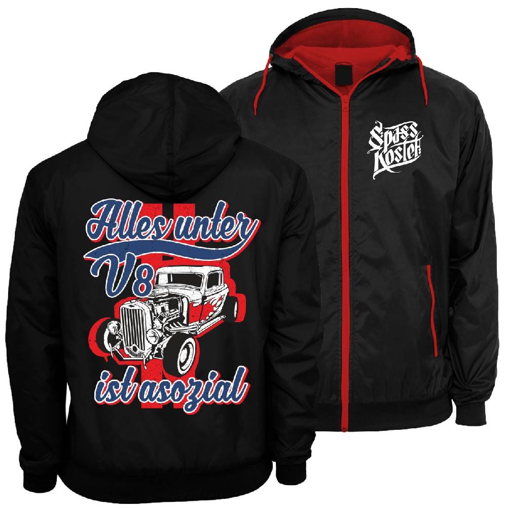 Spass Kostet Männer Windbreaker Regenjacke Alles unter V8 ist asozial Bis zu 60% Rabatt