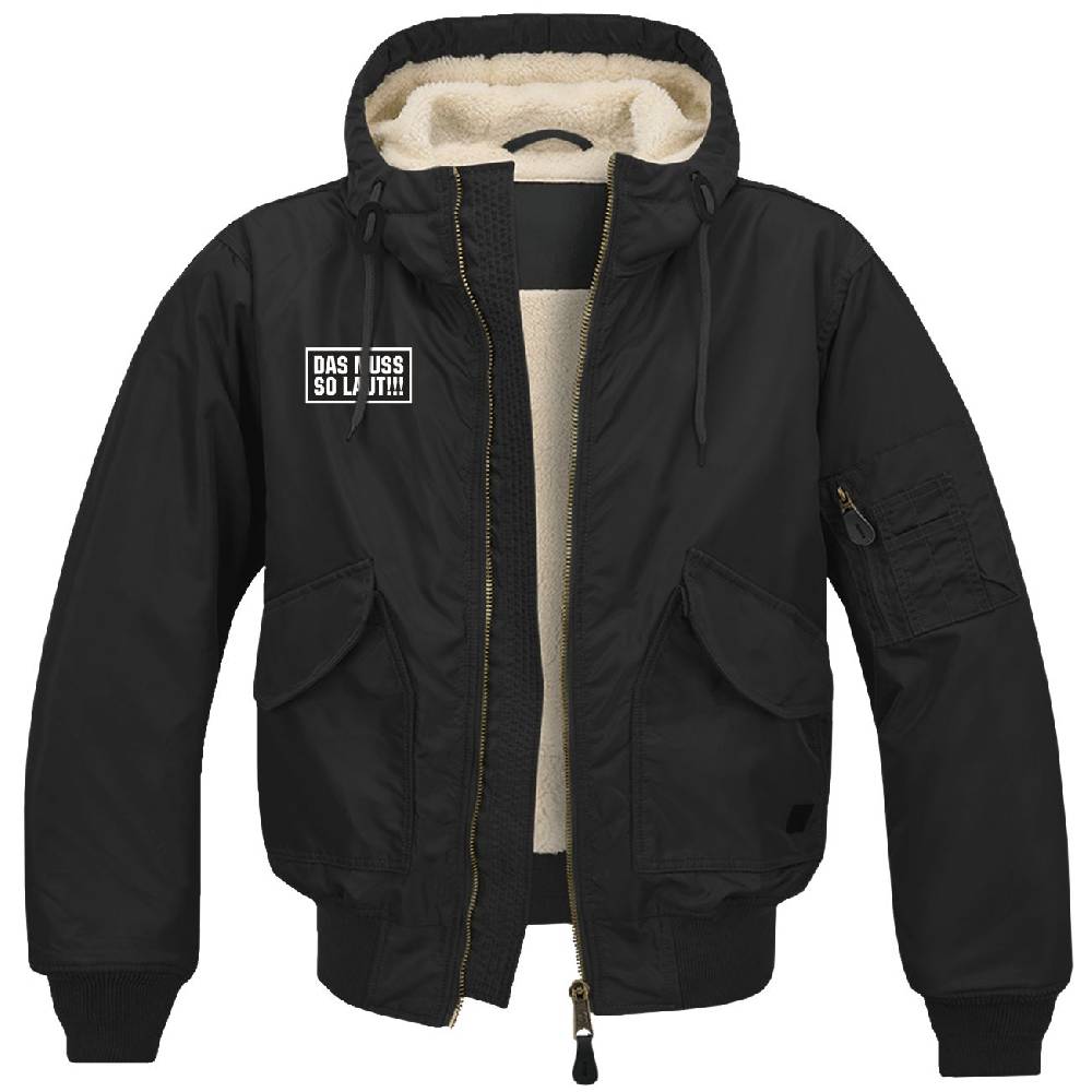 Spass Kostet Winter Bomberjacke mit Fell und Kapuze DAS MUSS SO LAUT