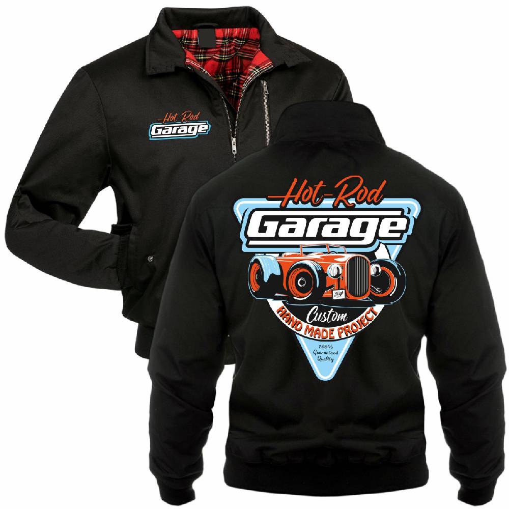 Spass Kostet Männer Gefütterte Harrington Jacke Hot rod Garage Handmade Custom