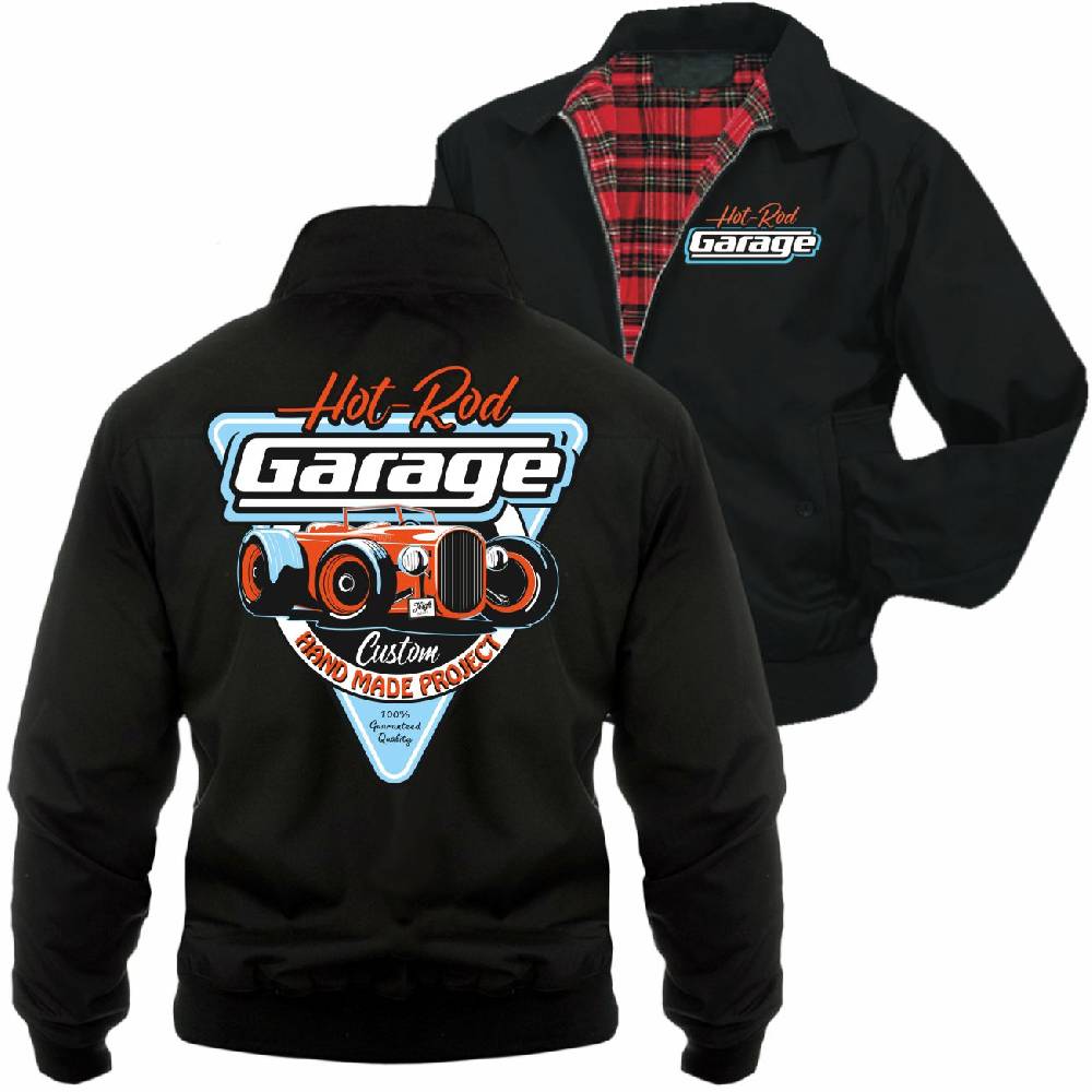 Spass Kostet Männer Harrington Jacke Hot rod Garage Handmade Custom