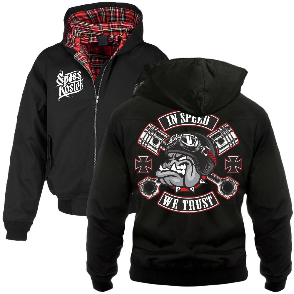 Spass Kostet Harrington Jacke mit Kapuze In Speed we Trust